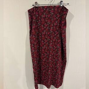 Rose Skirt Lightweight Vintage Geoffrey Beene Sport Size 14 Back Slit Y2K